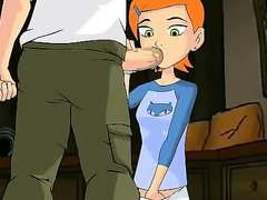 Busty Ginger chick from Ben 10 hentai movie tastes a huge boner