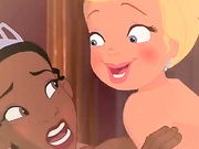 Tiana and Charlotte - lesbian and bisexual toon bitches in action