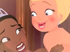 Tiana and Charlotte - lesbian and bisexual toon bitches in action