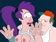 Leela Turanga from Futurama holes under attack