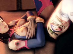 Overwatch - Cute D.Va (tank) wants to experience sex with an Soldier 76(offense)