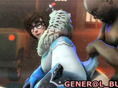 Overwatch - Mei (defense) tries to take every inch of that huge dick doggy style