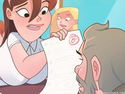 Desperate for an increase in her grade, she kneels and hugs the teacher's legs - The Naughty Home animation - The slutty college girl by welcomix (tufos)