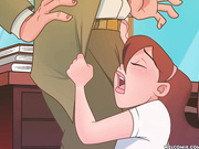 Desperate for an increase in her grade, she kneels and hugs the teacher's legs - The Naughty Home animation - The slutty college girl by welcomix (tufos)