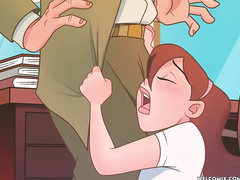 Desperate for an increase in her grade, she kneels and hugs the teacher's legs - The Naughty Home animation - The slutty college girl by welcomix (tufos)