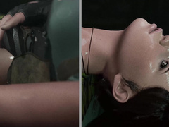 Wet monster domination - Lara Croft: Sacred Beasts 2 part 2 by RadeonG3D