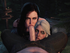 Double blowjob - Ciri and Yenn from Witcher by Rescrast
