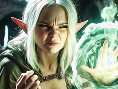 Gianna masturbates and fantasizes about the orc's huge dick's semen filling her vagina and asshole - The Blackrock spire, World of Warcraft
