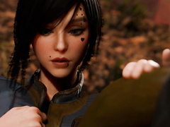 Melissa grabs the huge green cock in her hand, she can feel a throbbing heartbeat from it - Fallout Entry Point by SuMthinDiFrnt