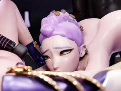 K-POP Witch Hunter Team, After Dark - Rumi, Zoe, and Mira Take Turns Being Penetrated by Black and White Giant Cocks by HunterTrix