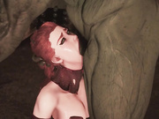 Redhead slut deepens her throat - Orc Cave part 1 by Attlantys