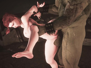 Redhead whore satisfies a huge orc - Orc Cave part 3 by Attlantys