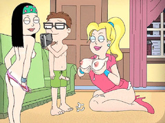 American Dad porn - crazy orgy - (Francine, Steven, Hayley)