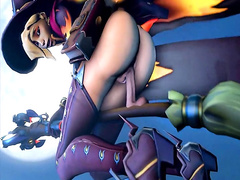 Mercy from Overwatch in hardcore porn, assembly 2017, part 3/5