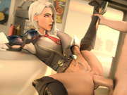 Ashe from Overwatch fucked in route 66 white