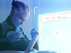 Liara (Mass Effect) handjob by FatCat17