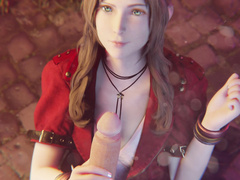 Aerith facial - Original costume - Less cum by Bulging Senpai